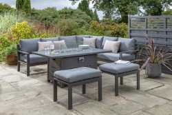 Titchwell Corner Lounge Set with Gas Fire Pit Table