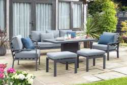 Titchwell Corner Lounge Set with Gas Fire Pit Table