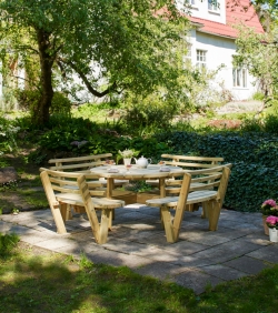Balmoral Round Picnic Table with Backrests
