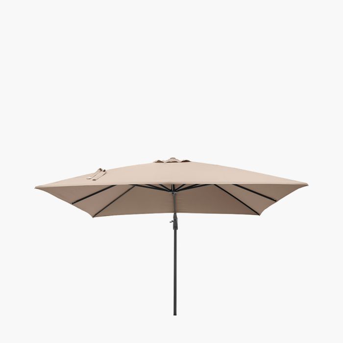 Platinum Challenger T2 Cantilever Parasol 300x300x265cm. Anthracite Frame. Taupe Canopy 