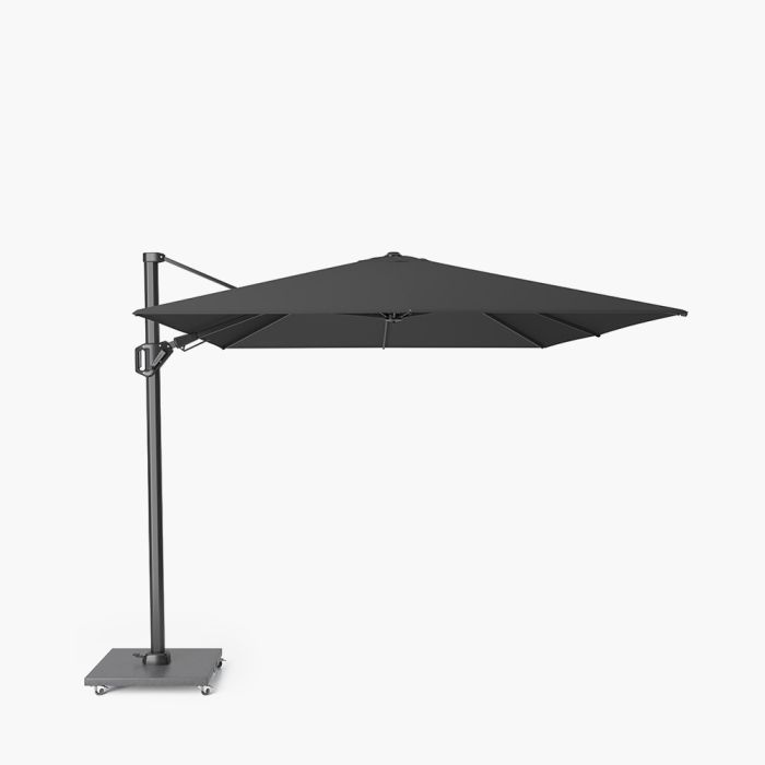 Platinum Premium Challenger T2 Cantilever Parasol 350x260x246cm. Faded Black Canopy 