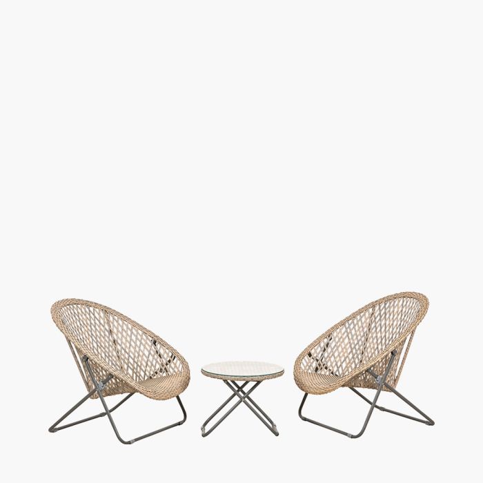 Tobs Grey Foldable Lounger Set