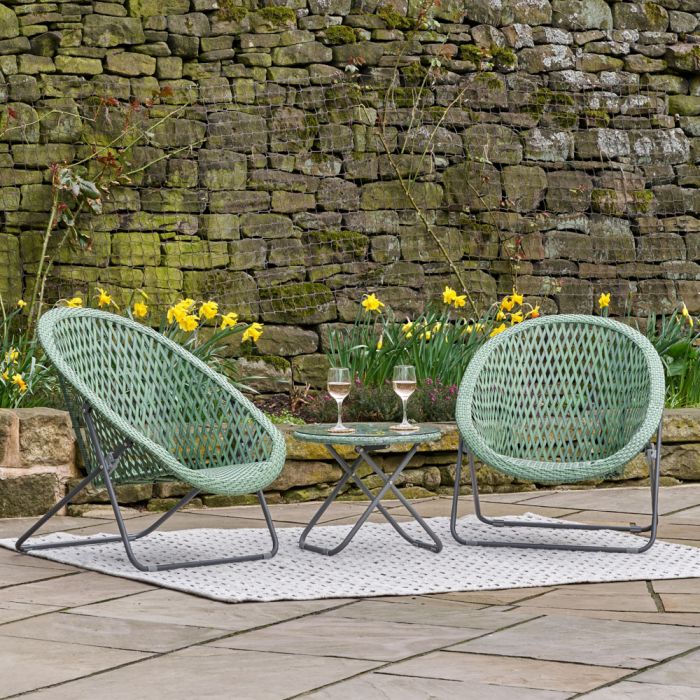 Tobs Outdoor Green Foldable Loungers Set