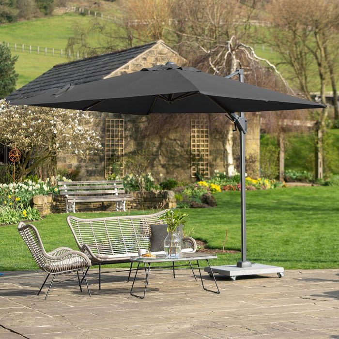 Platinum Voyager T2 Cantilever Parasol 270x270x248cm. Anthracite Canopy 