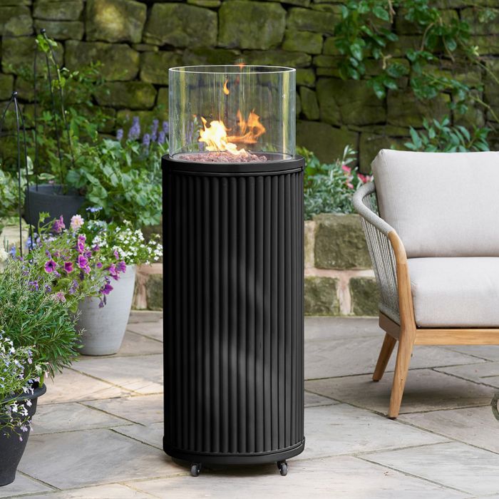 Cosipillar Tube High Gas Fire Pit Black