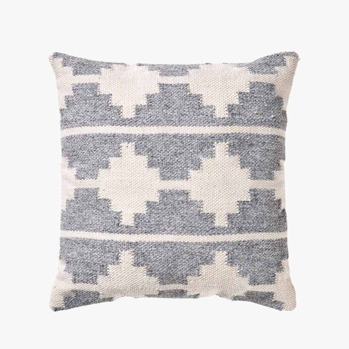Outdoor Grey and White Moroccan Design Scatter Cushion