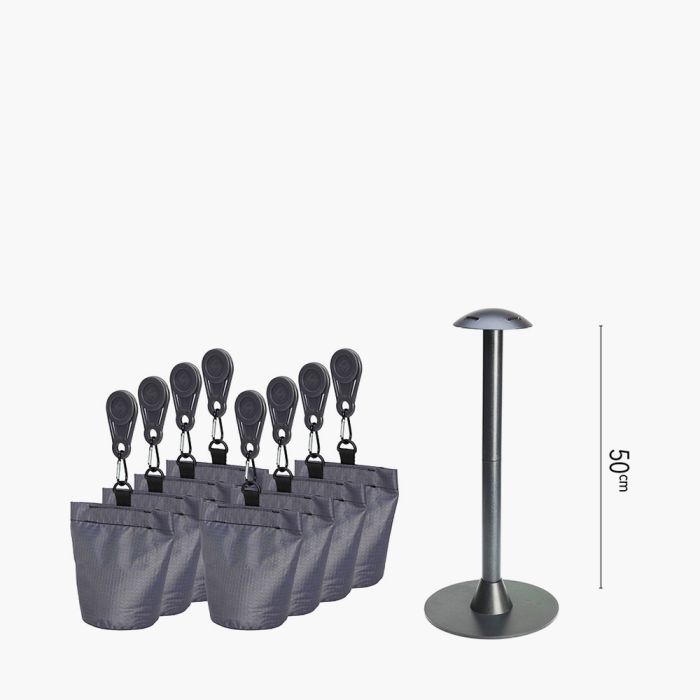 Weather Cover Support Pole and Sandbag Set