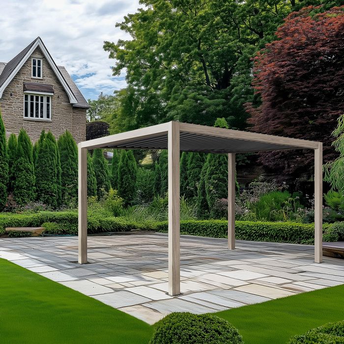 Pavillo Teak 3.5m x 3.5m Pergola, Pavillo LED. Installation Included