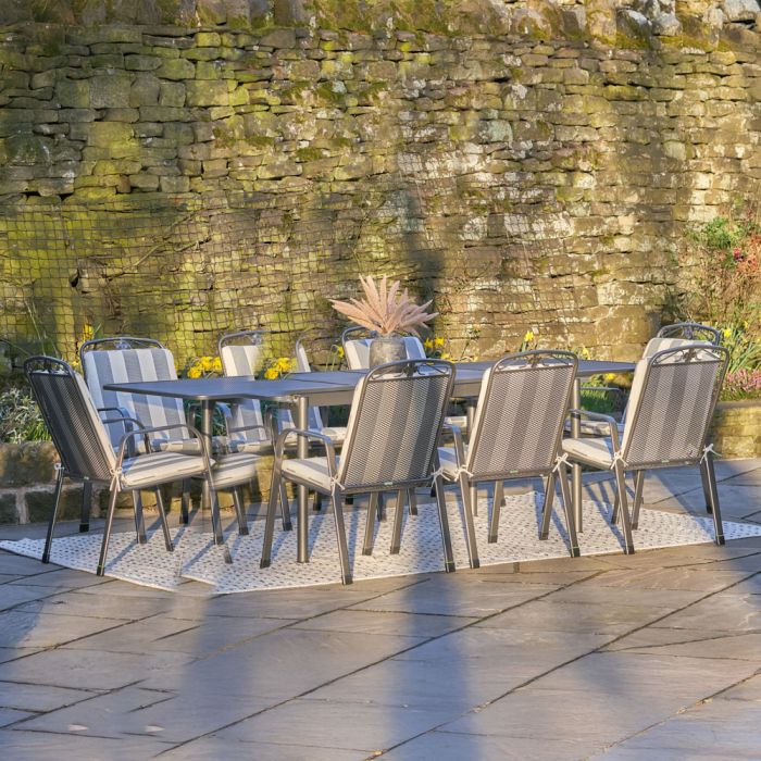 Savoy Extendable Rectangular 8 Seater Dining Set with Seat Pads
