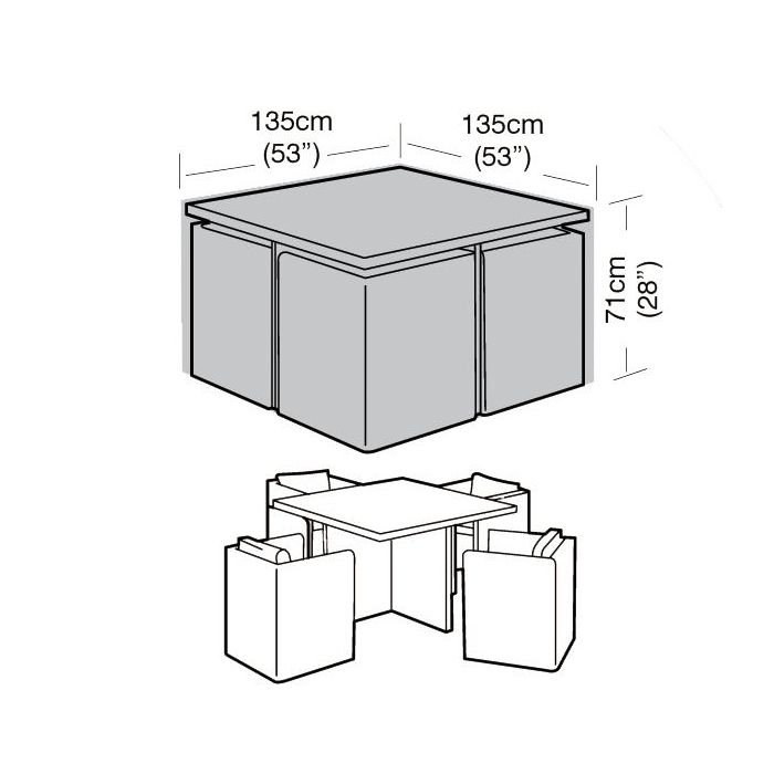 4 Seater Large Cube Seat Weather Cover 135x135x71cm 