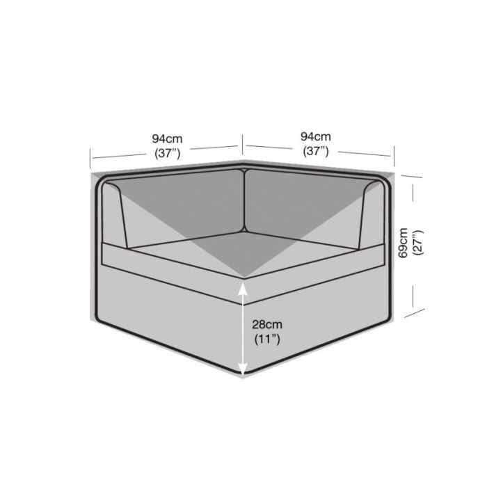 Large Corner Unit Weather Cover 94x94x69cm 