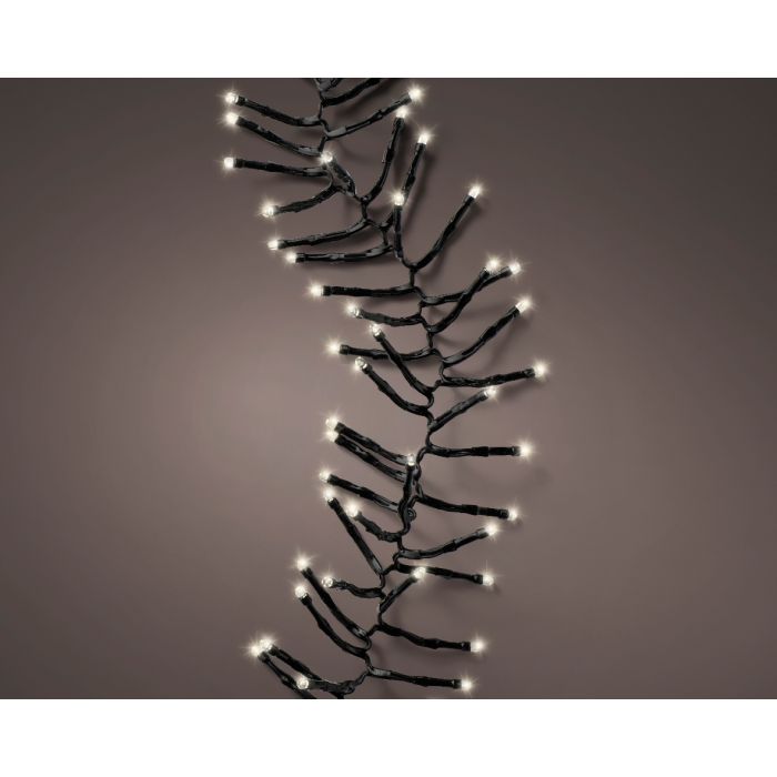 96 LED Outdoor Battery Cluster Twinkle Lights Warm White with 8 Functions