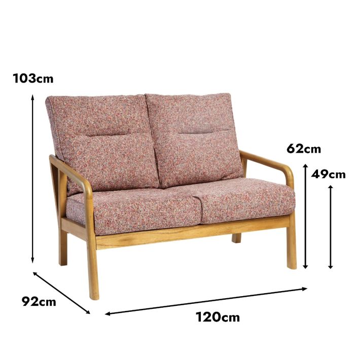 Dubai 2 Seat Sofa Light Oak