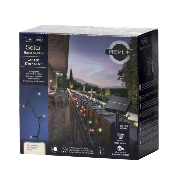 360 LED Outdoor Solar Lights Multi Colour with 8 Functions