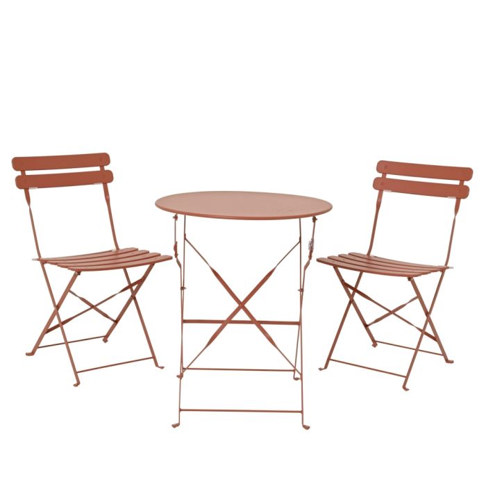 Helsingborg Folding Bistro Set -  Terracotta
