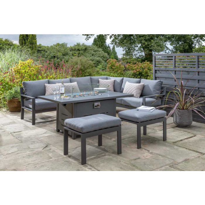 Titchwell Corner Lounge Set with Gas Firepit Table