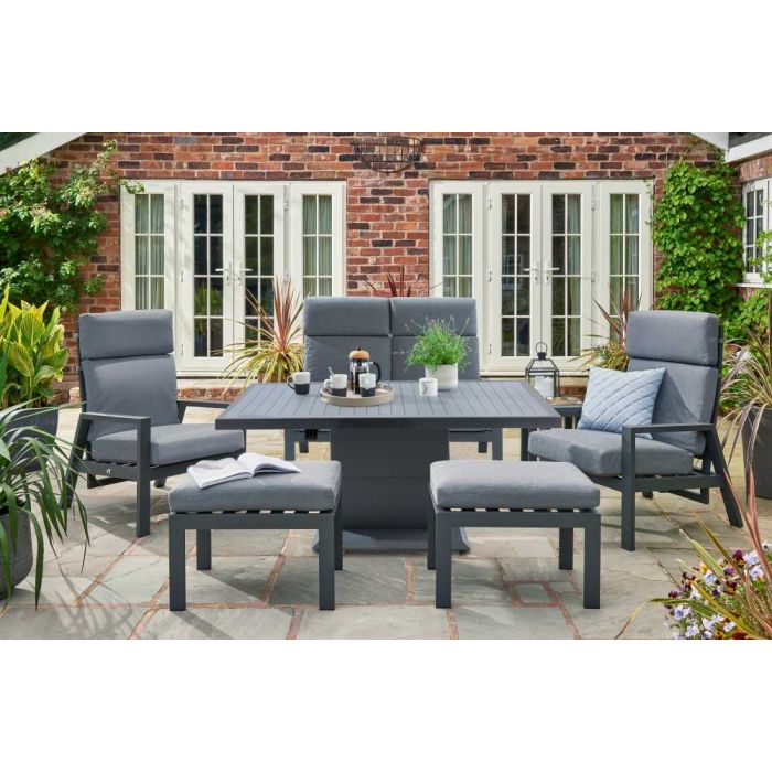 Titchwell Relax Reclining Lounge Set with Adjustable Height Table 