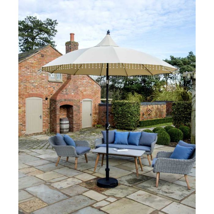 Carousel 250cm Round Crank & Tilt Parasol. Cream Canopy.