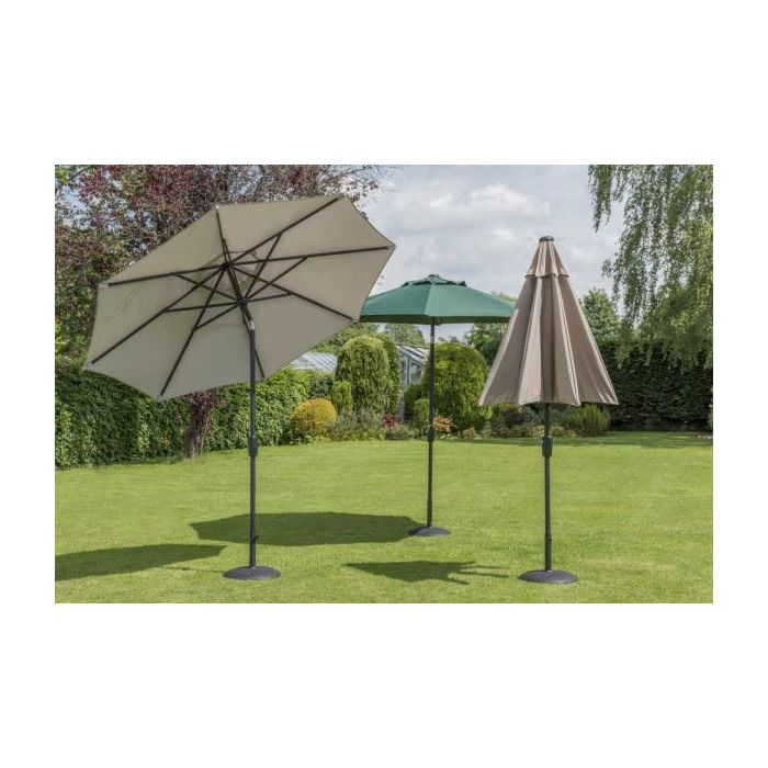 Elizabeth 220cm Round Crank & Tilt Parasol. Taupe Canopy.