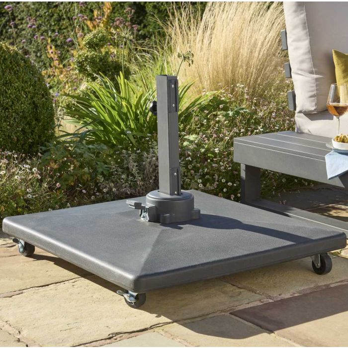 Royce 90kg Plastic Covered Concrete Base with Lockable Wheels (Only Sold with a Royce Cantilever Parasol)