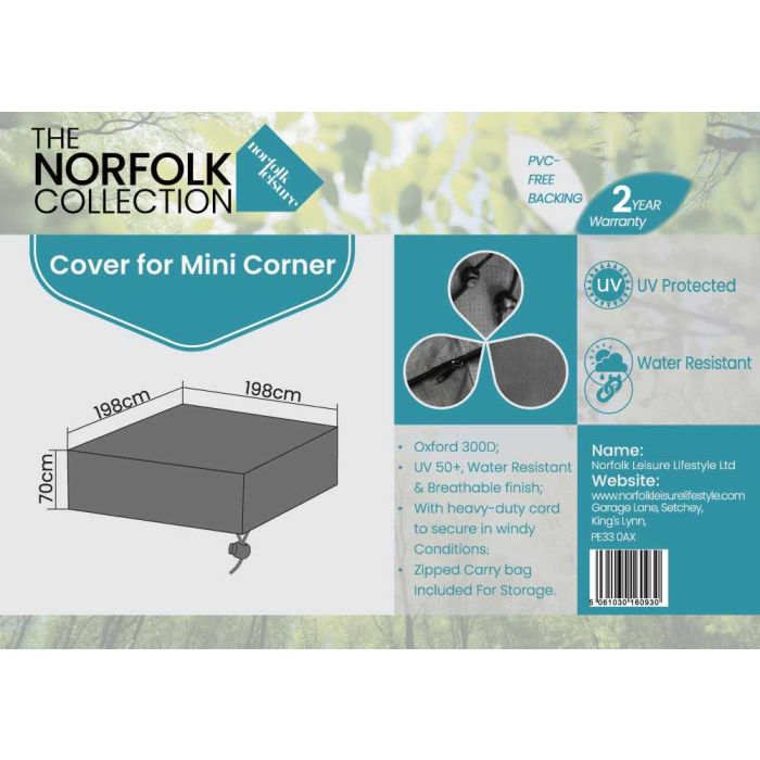 Mini Corner Lounge Set Weather Cover - L198cm x W198cm x H70cm