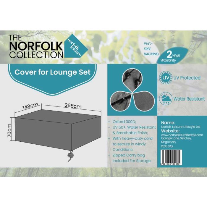 Lounge Sofa Set Weather Cover - L268cm x W148cm x H70cm
