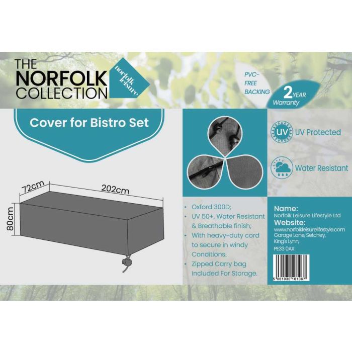 2 Seat Set Weather Cover - L202cm x W72cm x H80cm