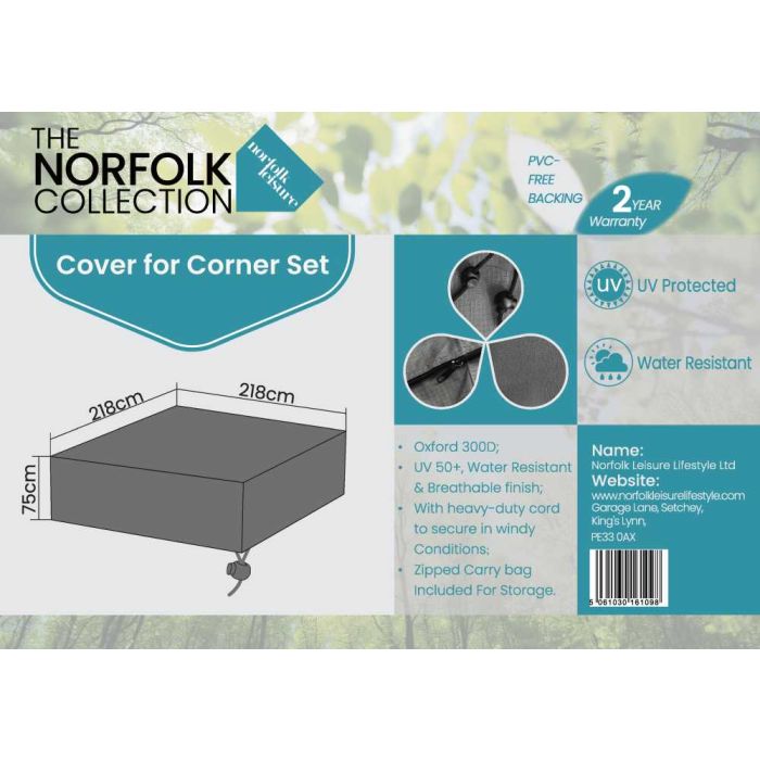 Mini Corner Lounge Set Weather Cover - L215cm x W215cm x H75cm