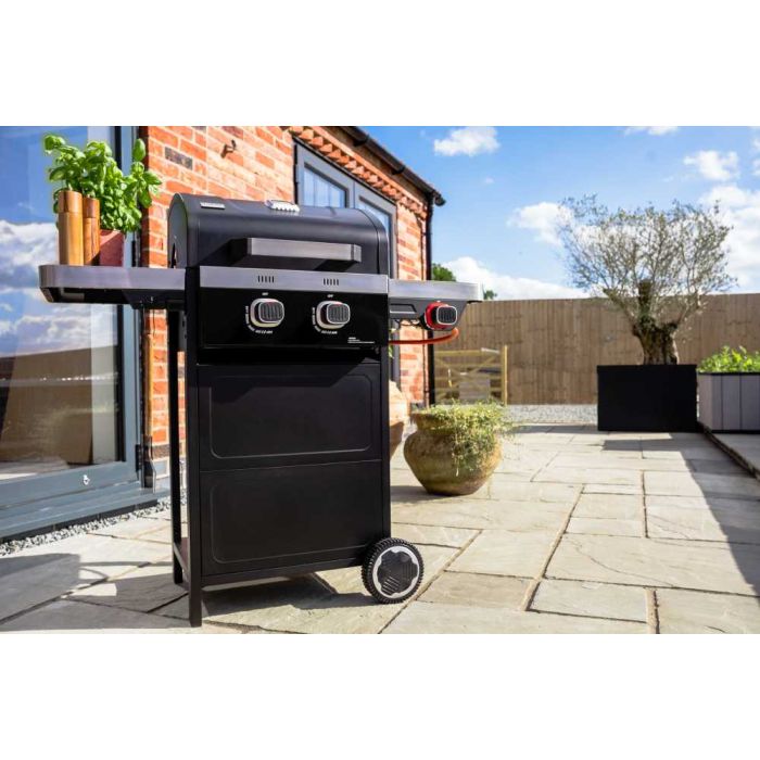 Vista 2 Burner Gas BBQ with Side Burner and Accessory Bundle