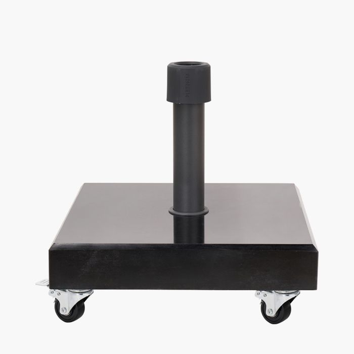 Rome Polished Black Granite 60kg Wheeled Parasol Base