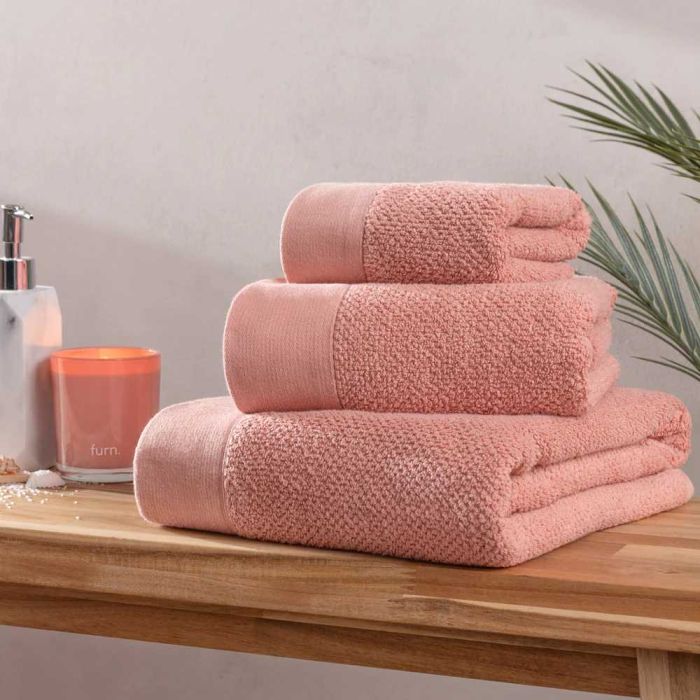 Textured Weave Bath Towel (70x130cm) - Blush Pink