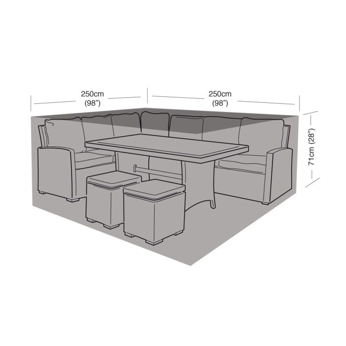 Small Square Casual Dining Set Weather Cover 250x250x71cm