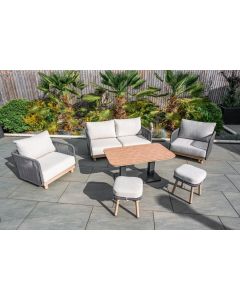 Buxton Rope Weave Lounge Set with High Table and 2 Stools