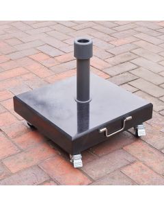 Rome Polished Black Granite 40KG Wheeled Parasol Base