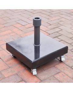 Rome Polished Black Granite 40KG Wheeled Parasol Base