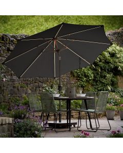 Platinum Glow Defender 300cm Round Anthracite Parasol with LED Lights