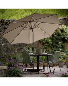 Platinum Glow Defender 300cm Round Taupe Parasol with LED Lights