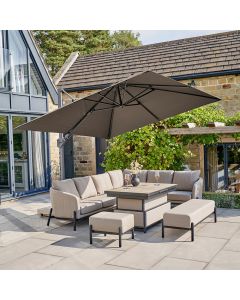Platinum Premium Challenger T2  Cantilever Parasol 300x300x265cm. Havana Taupe Canopy 