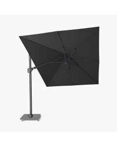 Platinum Premium Challenger T2 Cantilever Parasol 350x260x246cm. Faded Black Canopy 