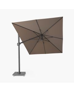 Platinum Premium Challenger T2 Cantilever Parasol 350x260x246cm. Havana Taupe Canopy 