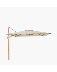 Platinum Premium Challenger T2 Cantilever Parasol 350x260x246cm. Wood Look Aluminium Frame. Champagne Canopy.