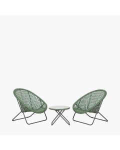 Tobs Outdoor Green Foldable Loungers Set