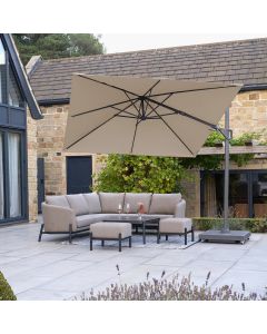 Platinum Voyager T2 Cantilever Parasol 270x270x248cm. Champagne Canopy 