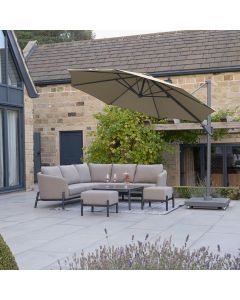 Platinum Voyager T1 Cantilever Parasol 300cm Round.  Champagne Canopy