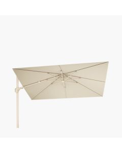 Platinum Challenger Premium T2 Cantilever Parasol 350x260x264cm. Sandstone Frame. Champagne Canopy 