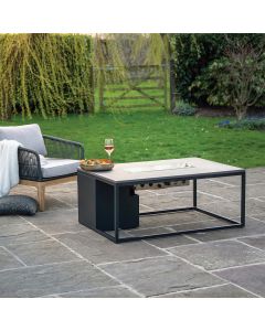 Cosiloft 120 Black and Grey Gas Fire Pit Table 120x80x50cm