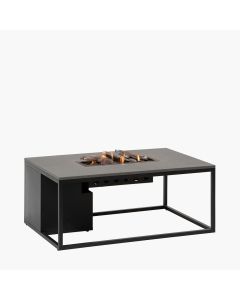 Cosiloft 120 Black and Grey Gas Fire Pit Table 120x80x50cm