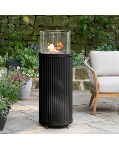 Cosipillar Tube High Gas Fire Pit Black