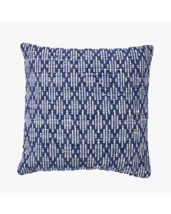 Outdoor Denim Blue and White Ikat Design Scatter Cushion