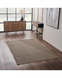 Indoor Outdoor Natural and Slate Grey Design Rug